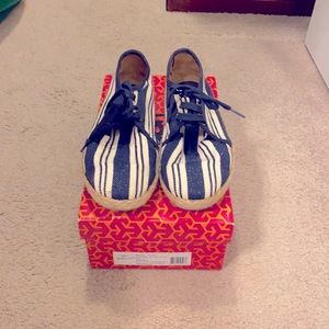 Tory Burch lace up flat espadrilles